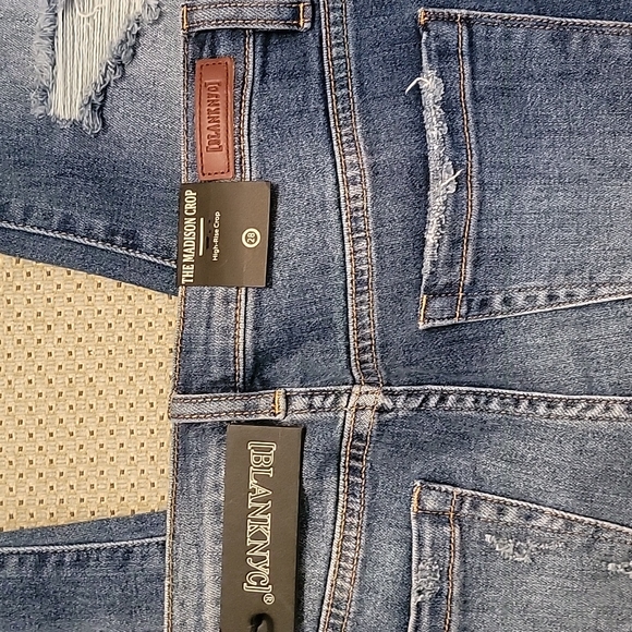 NWT BLANK NYC "Madison" Distressed High-Rise Crop Jeans Size:28 - Picture 9 of 12